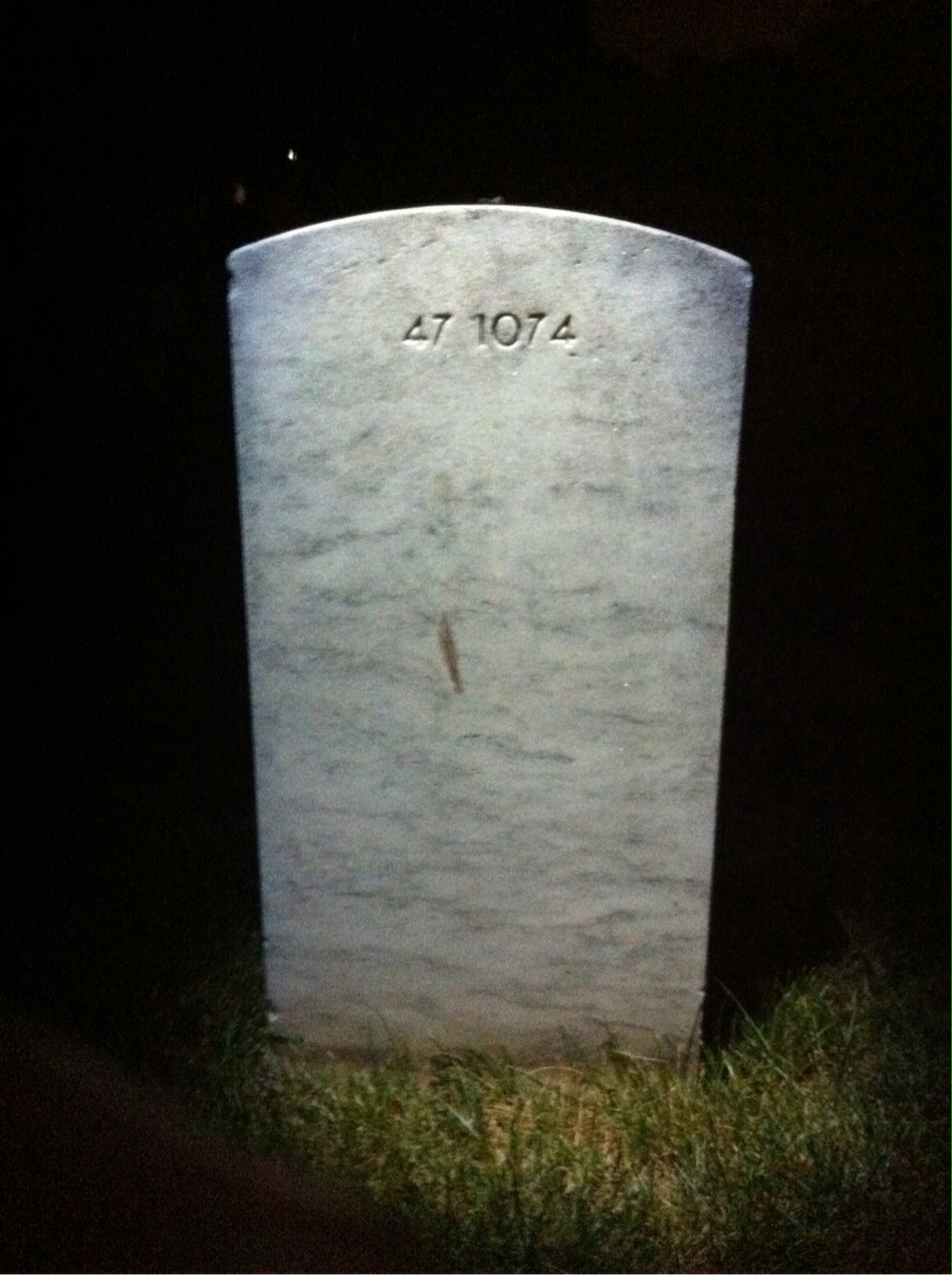 Back of headstone — Archie Mitchell