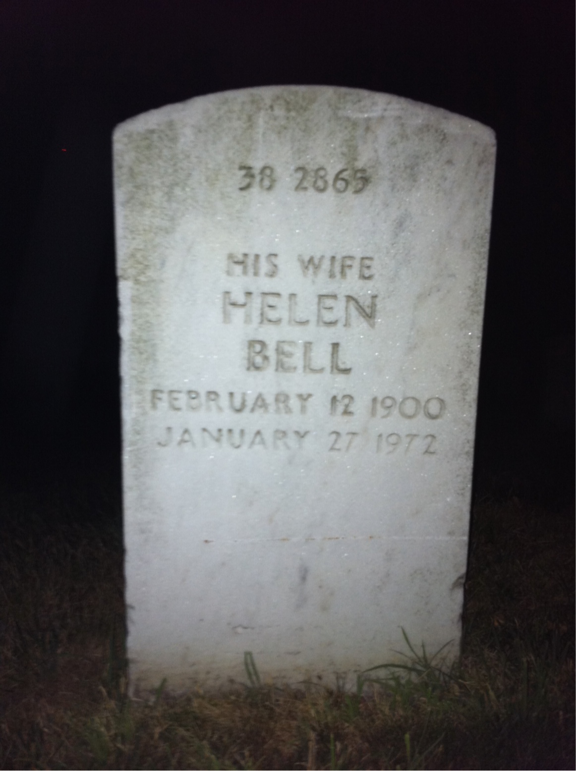 Back of headstone — William Beers