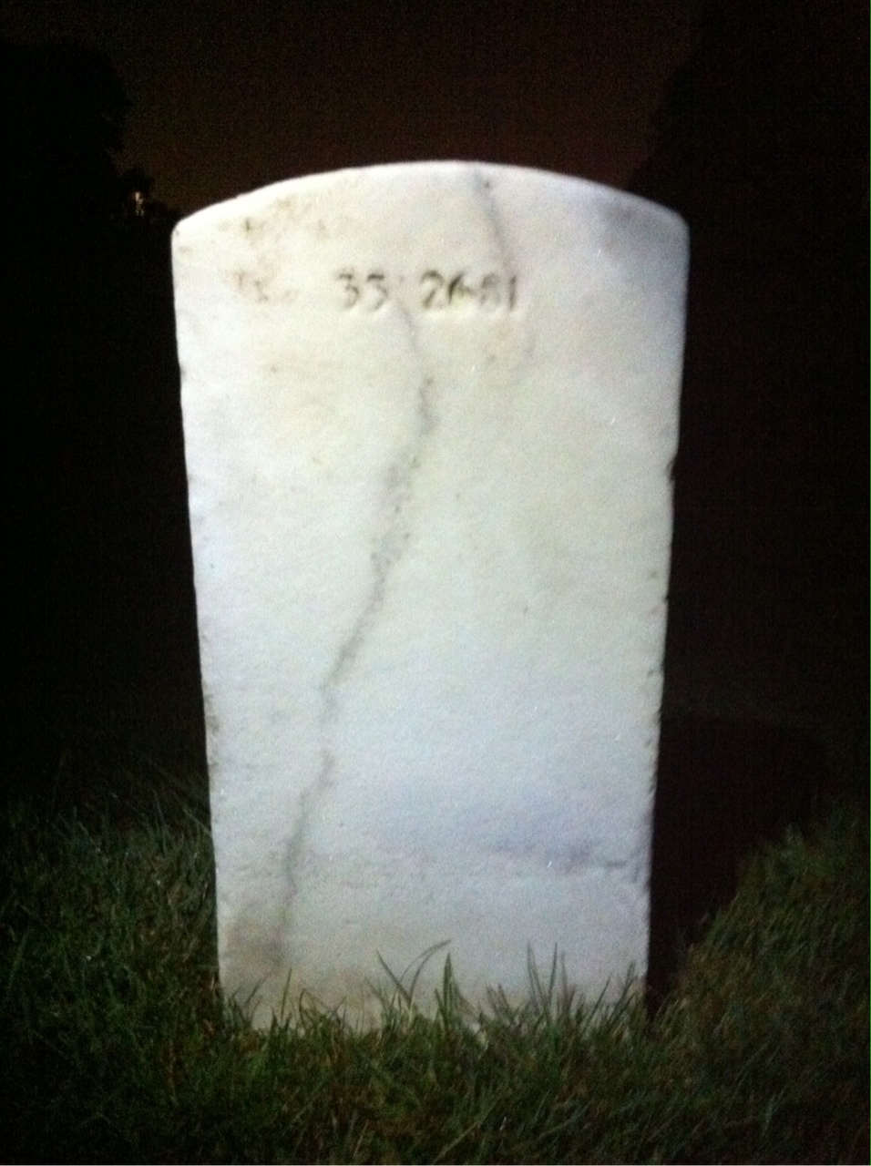 Back of headstone — George Adams