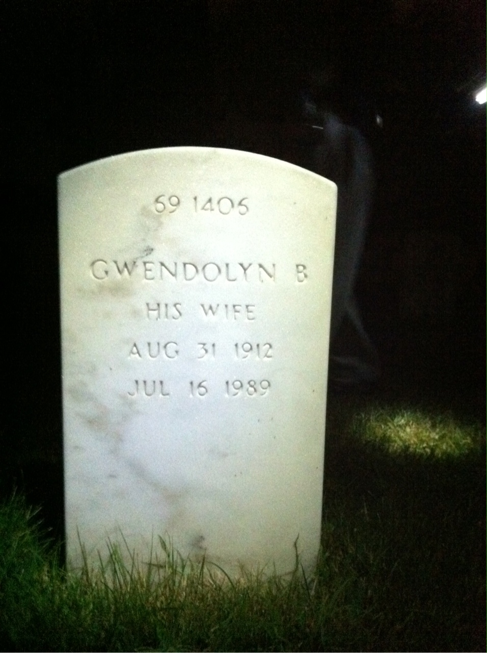 Back of headstone — Gwendolyn Babb