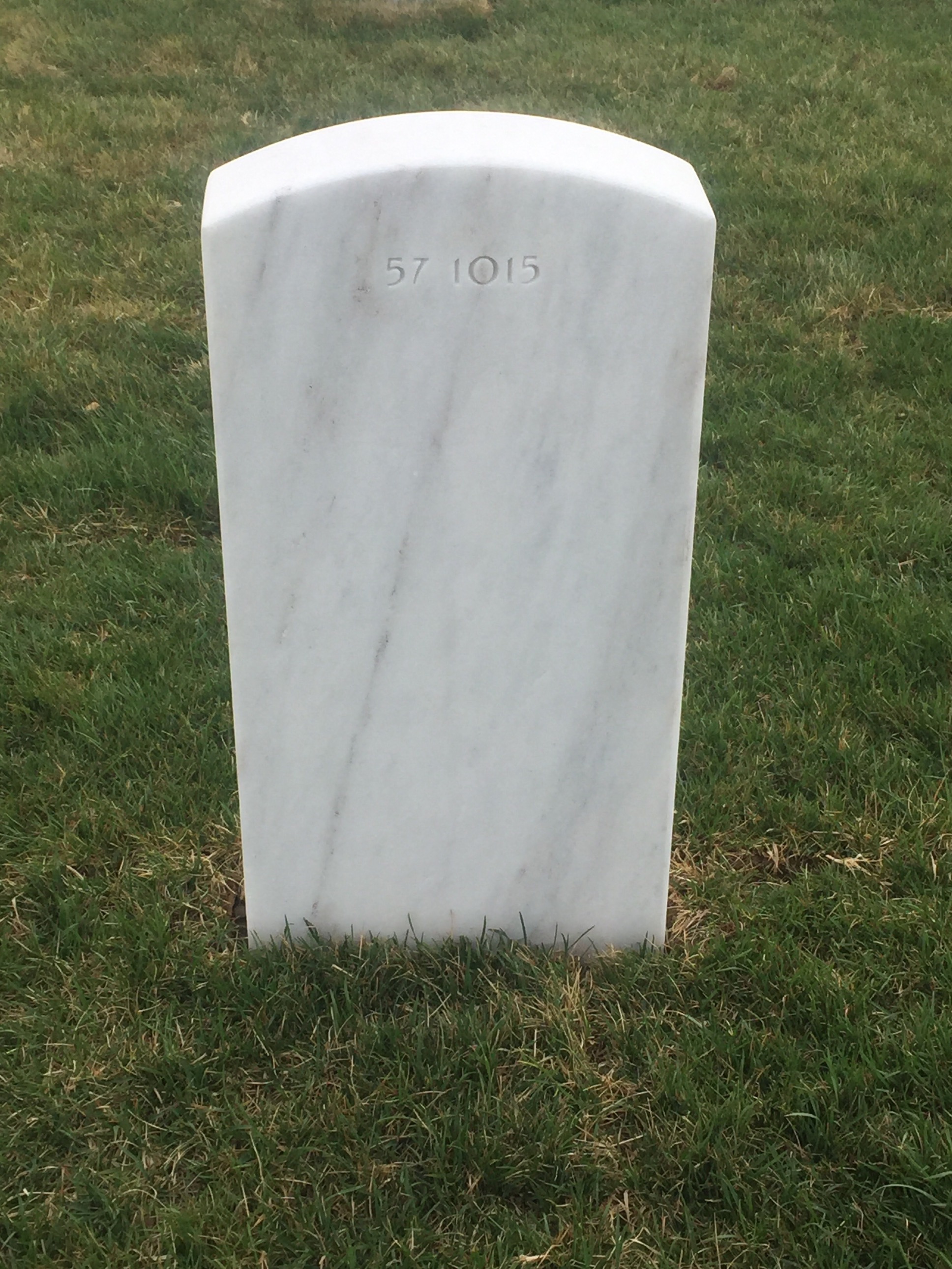 Back of headstone — Walter Anthony Finch
