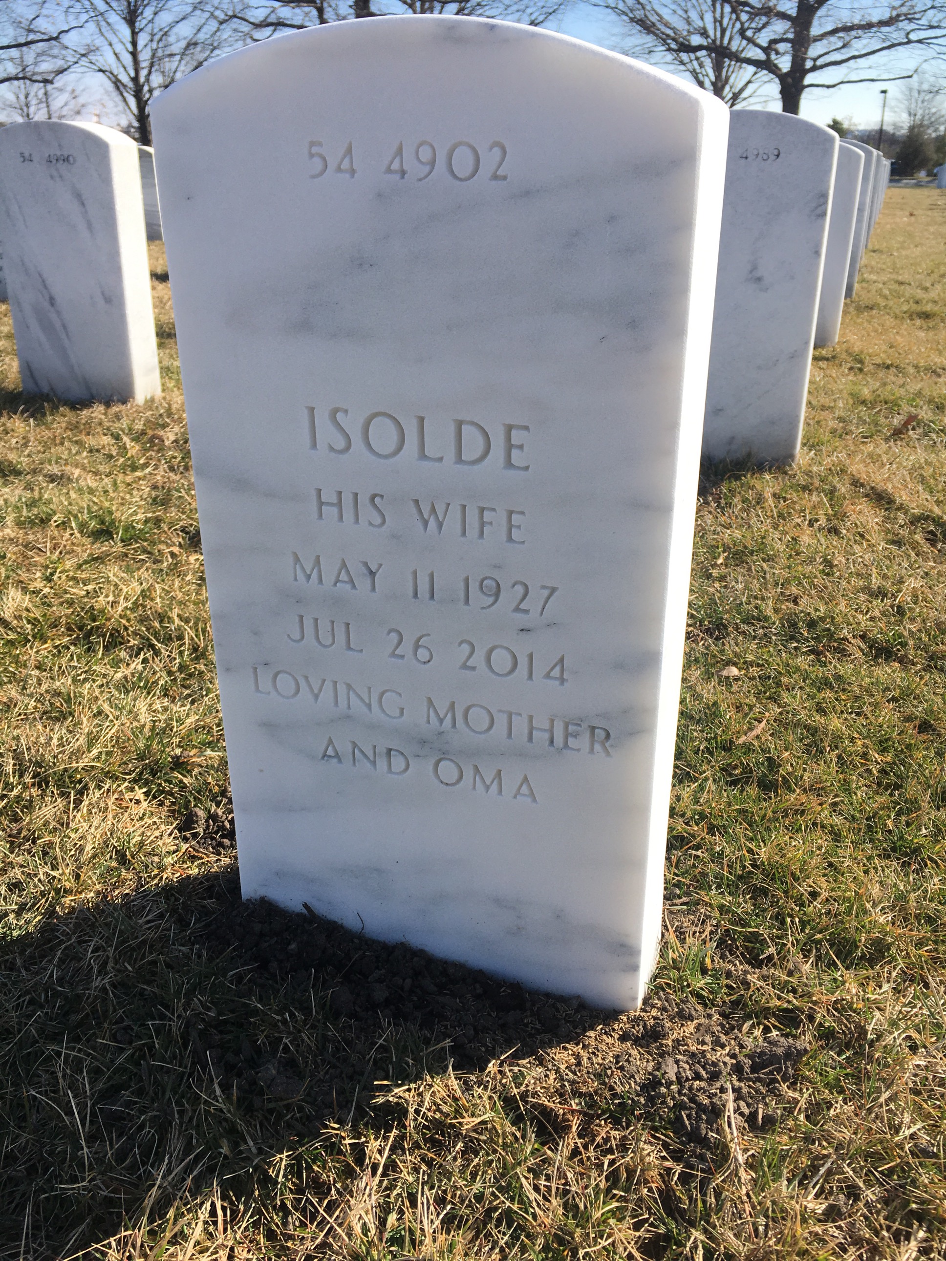 Back of headstone — Walter Pogodzinski