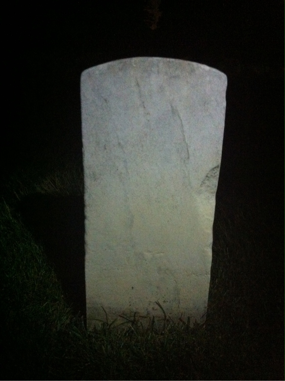 Back of headstone — William Bentley