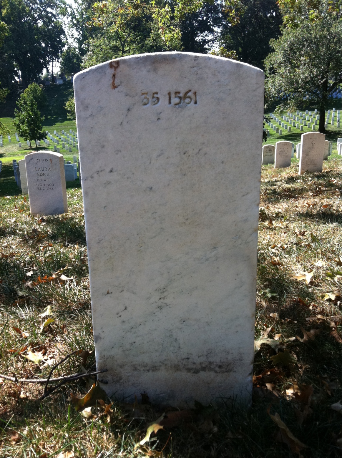 Back of headstone — Walter Theodore Guzek