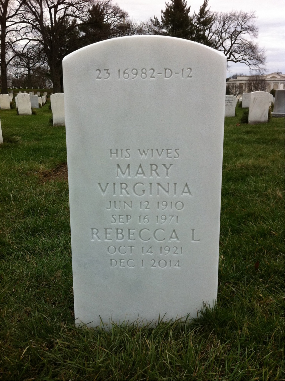 Back of headstone — Richard Jeffers