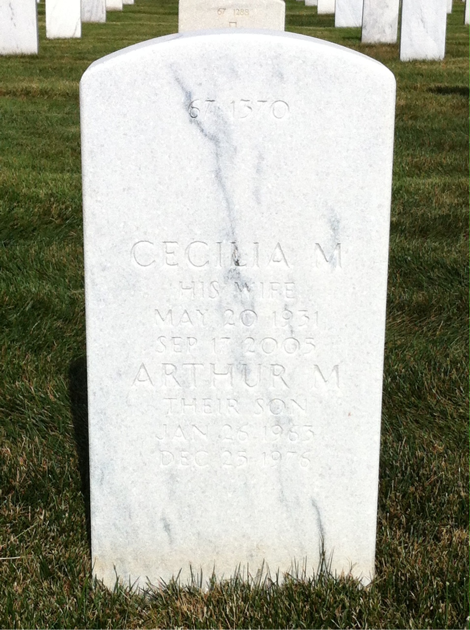 Back of headstone — Benigno Raguindin