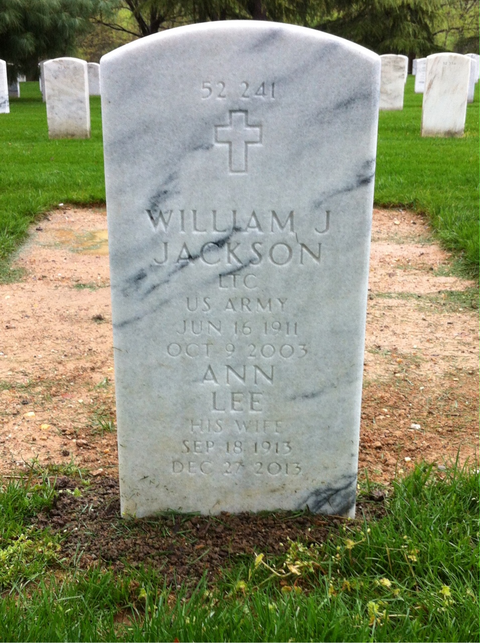 Back of headstone — William Jackson