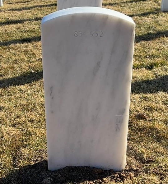 Back of headstone — Harold Abeln