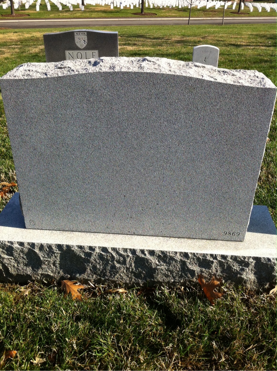 Back of headstone — Joseph Wallace