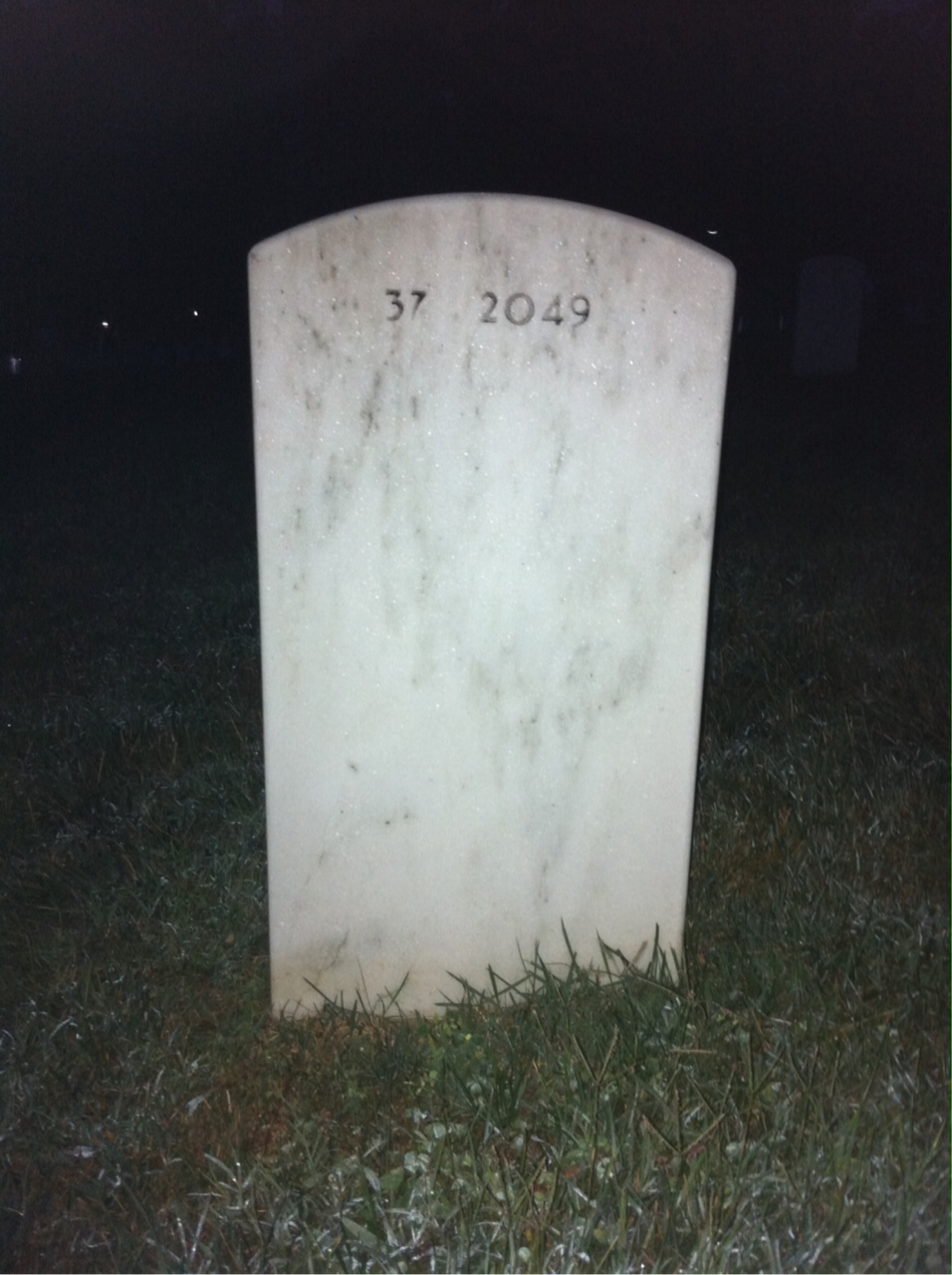 Back of headstone — Paul Back