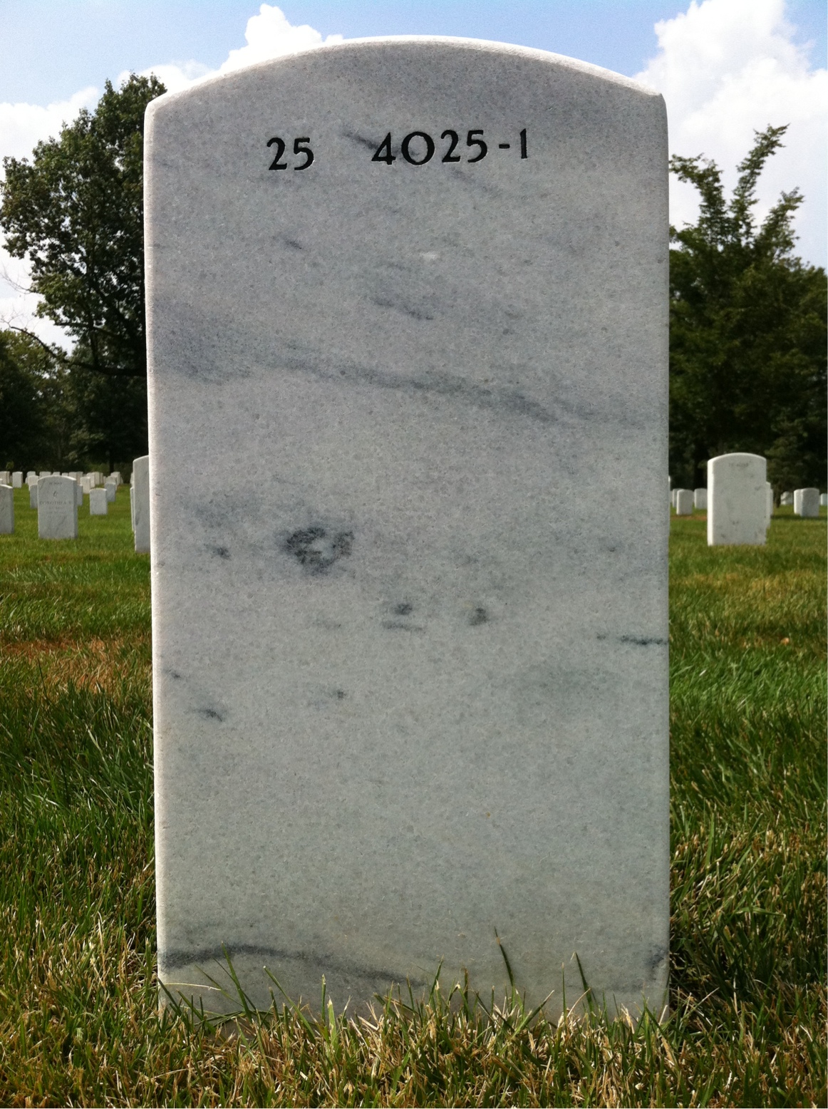 Back of headstone — Charles Cushion
