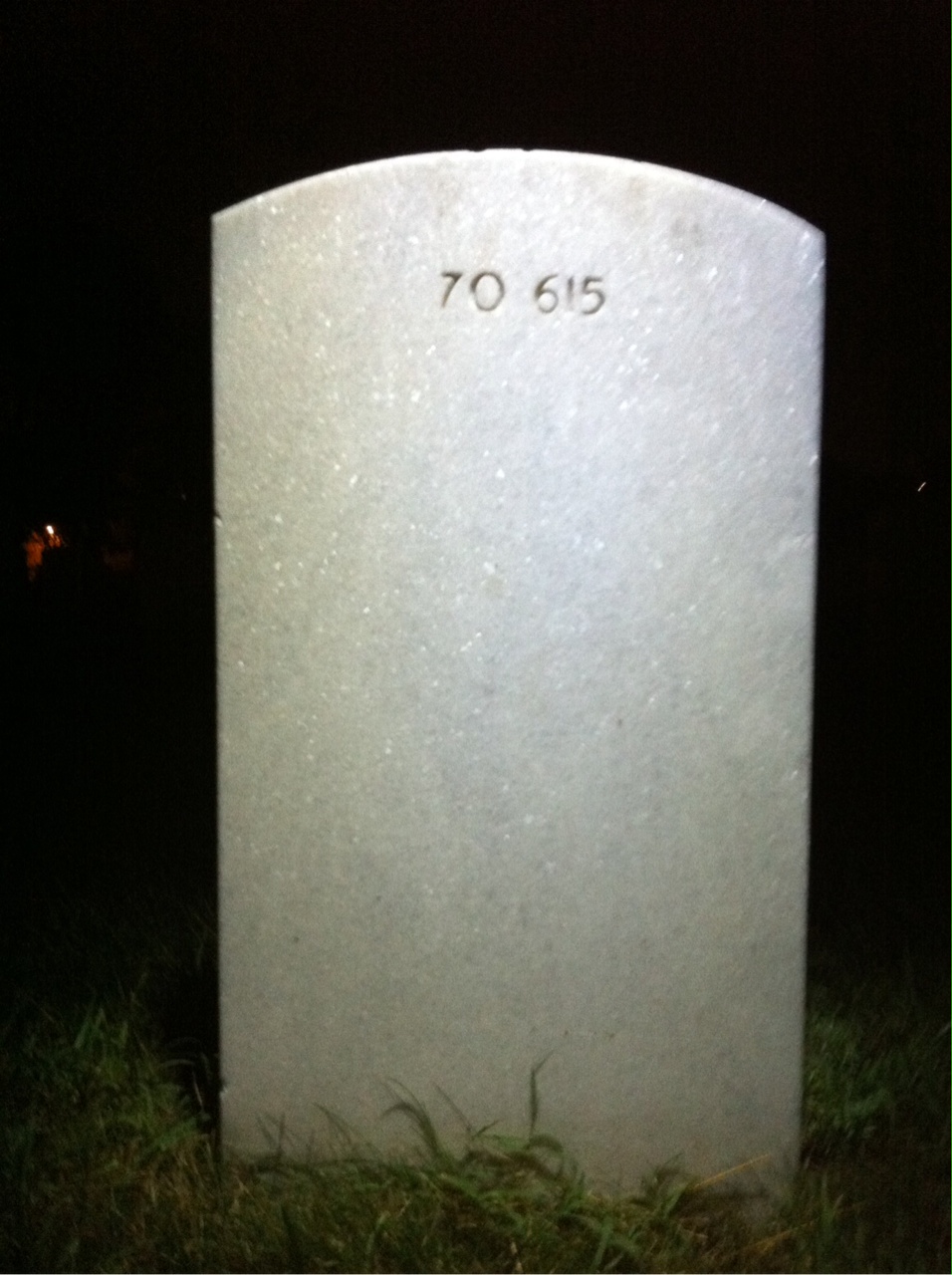Back of headstone — Edgar Millington
