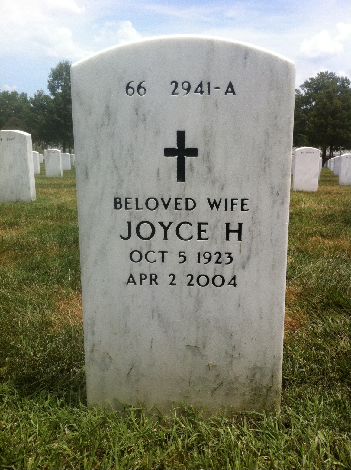 Back of headstone — David Ott
