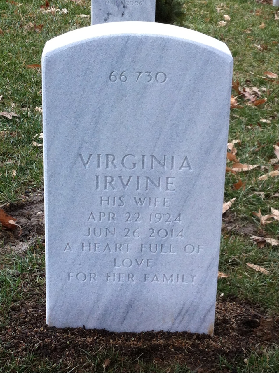 Back of headstone — William Quirey