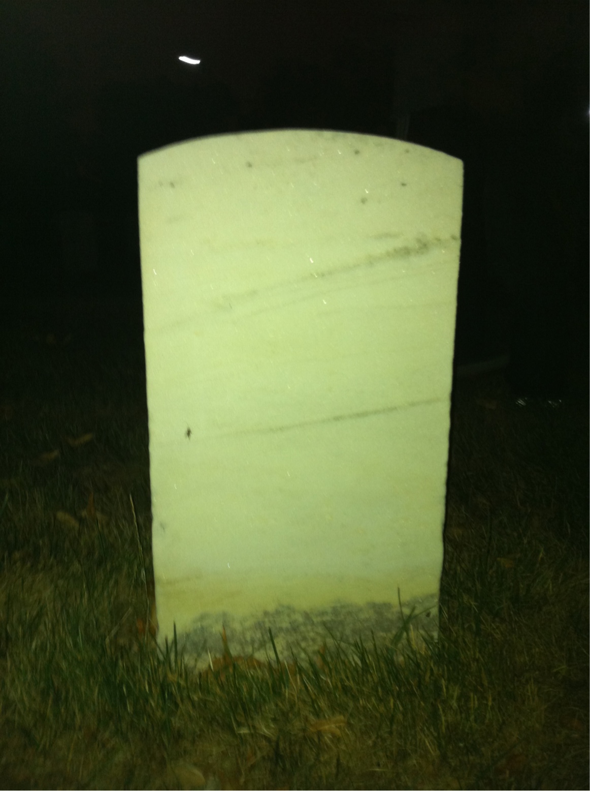Back of headstone — Frederick Baker