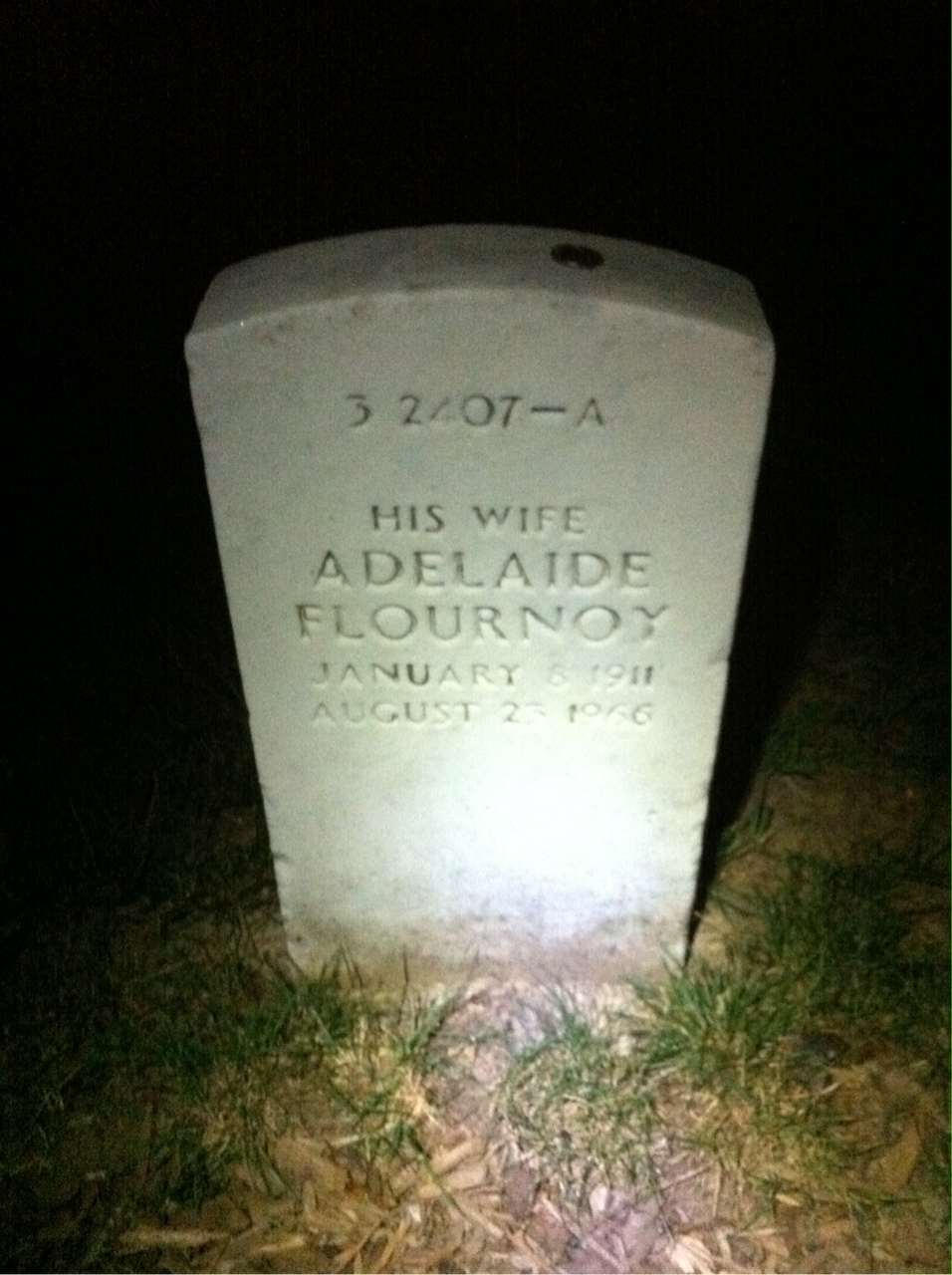 Back of headstone — Adelaide Baish