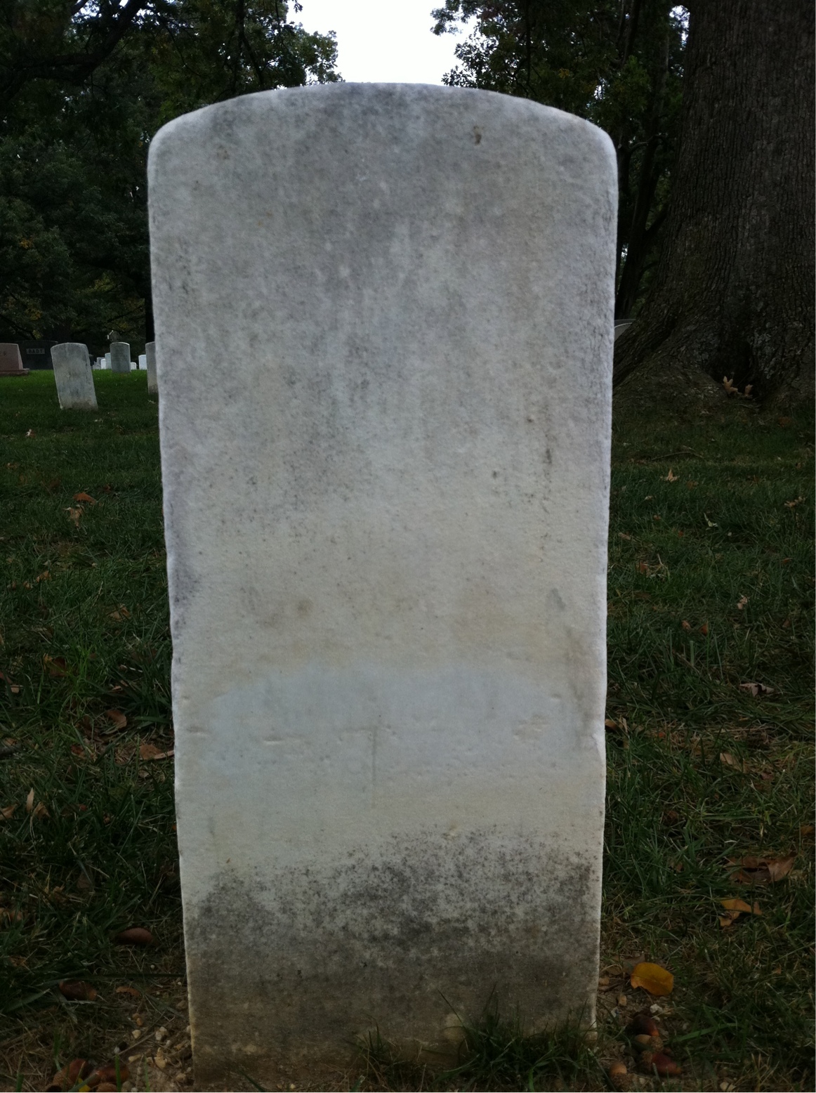 Back of headstone — James Blair