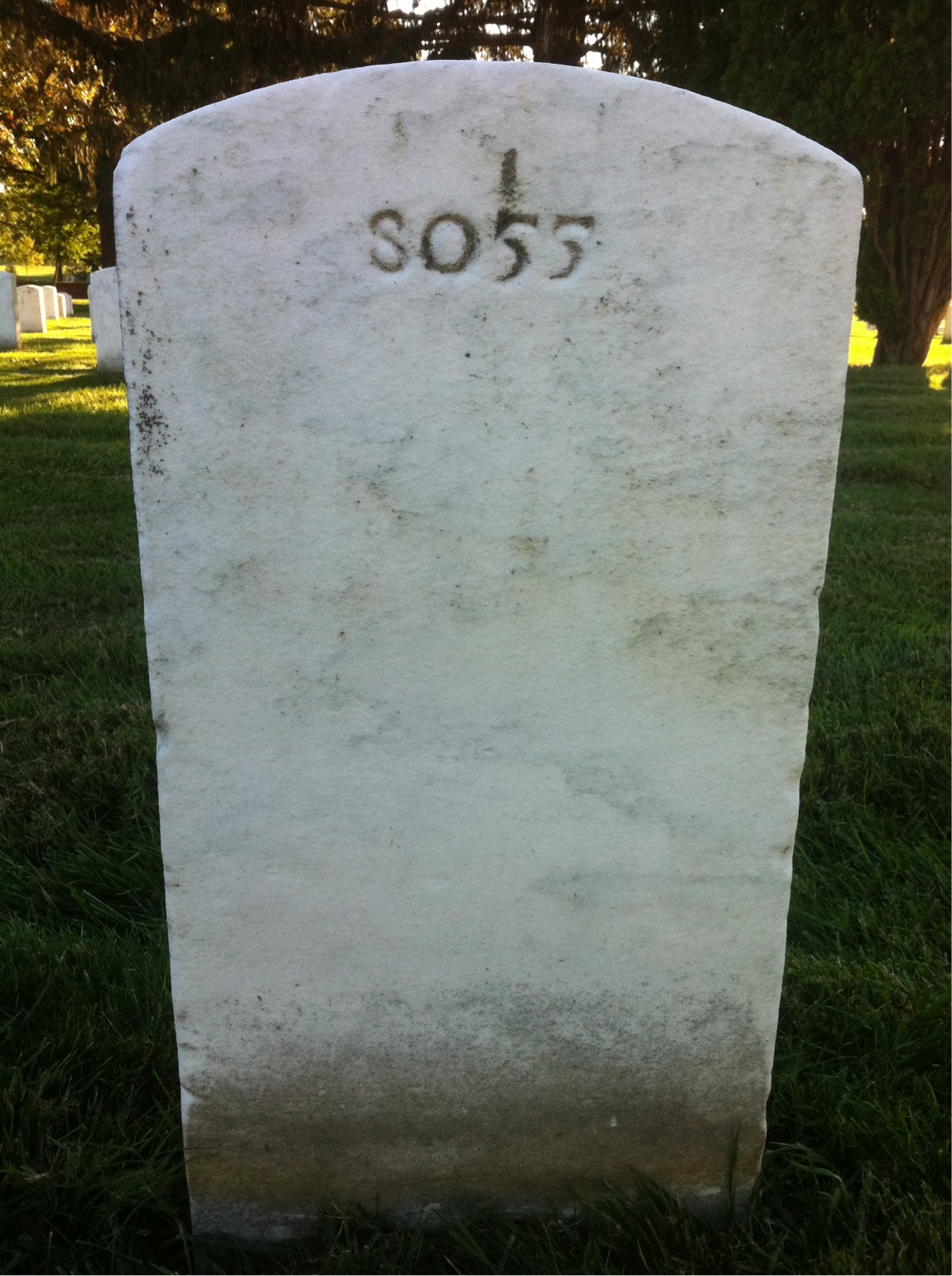 Back of headstone — Curtis Morris
