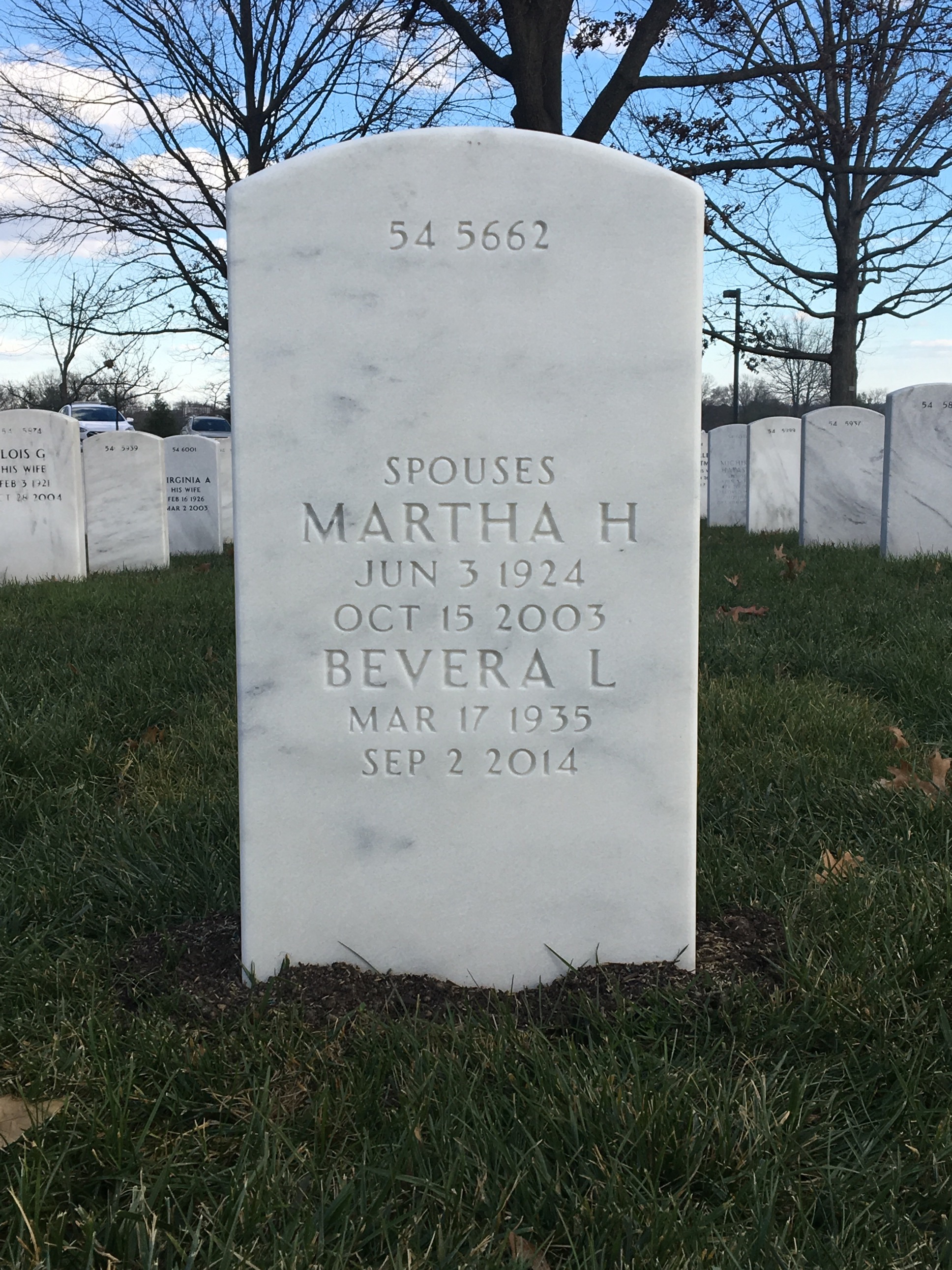 Back of headstone — Maurice David