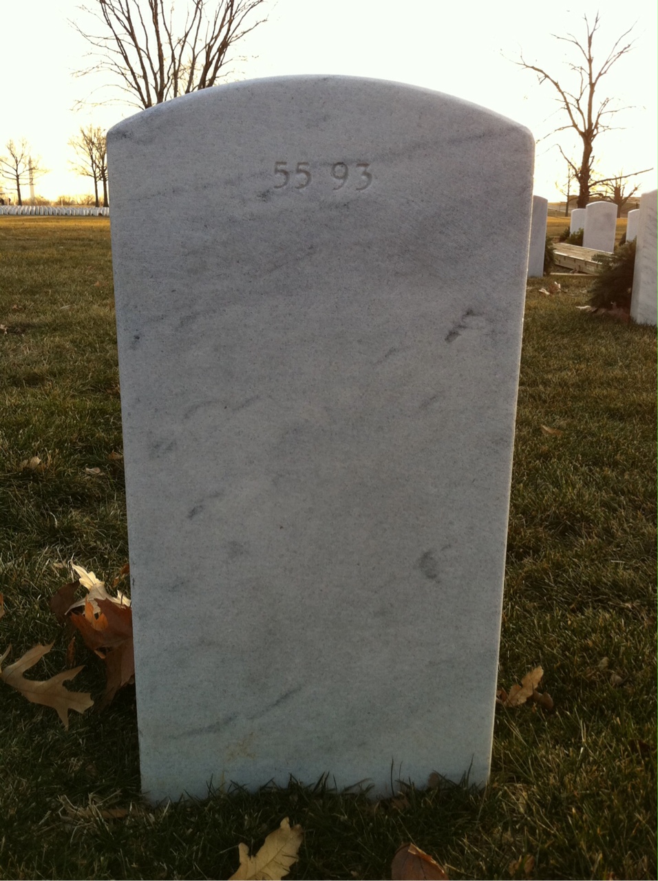 Back of headstone — John H Sloane