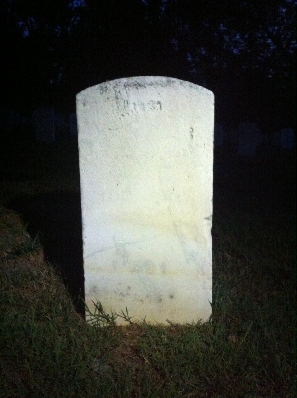 Back of headstone — James Cunningham