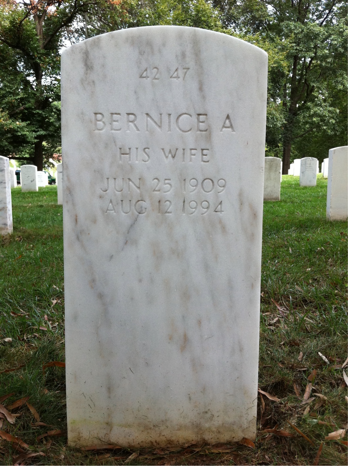 Back of headstone — Alfred Colding