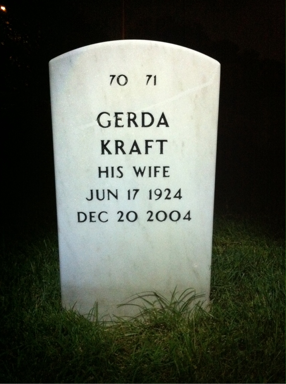 Back of headstone — Ralph Mudd