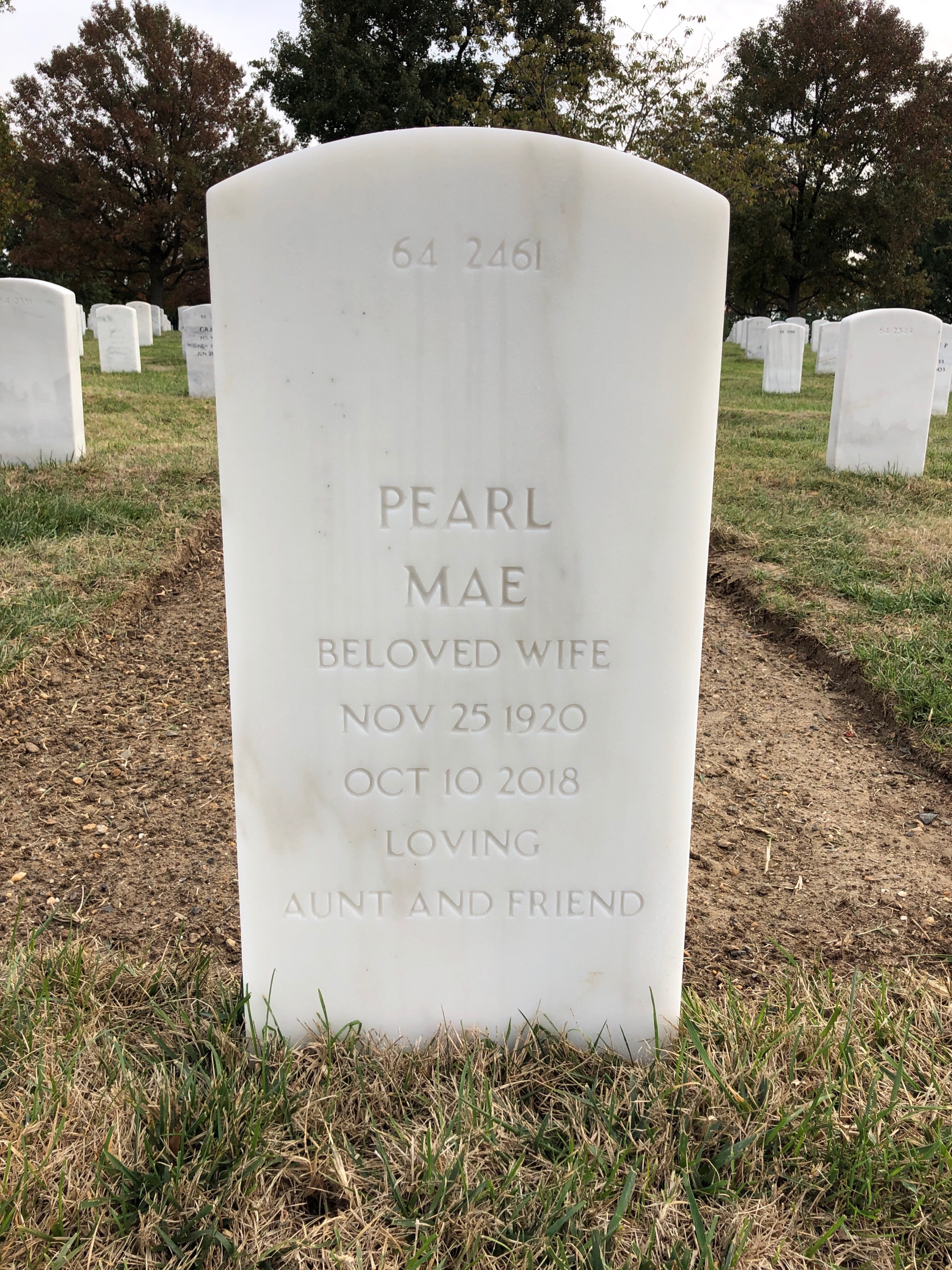 Back of headstone — William W Rogal