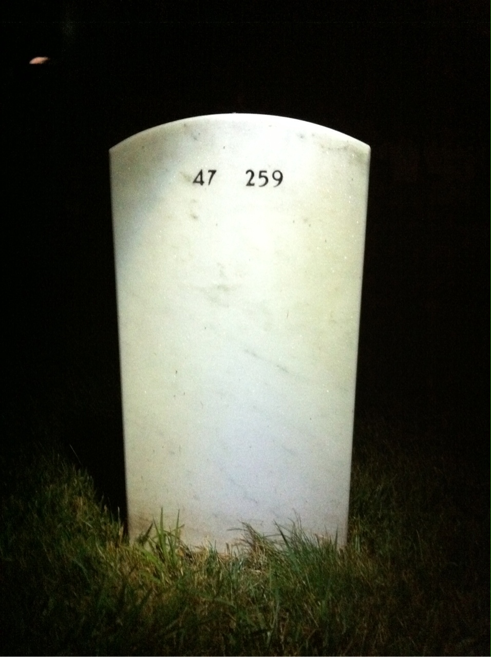 Back of headstone — John Vloet