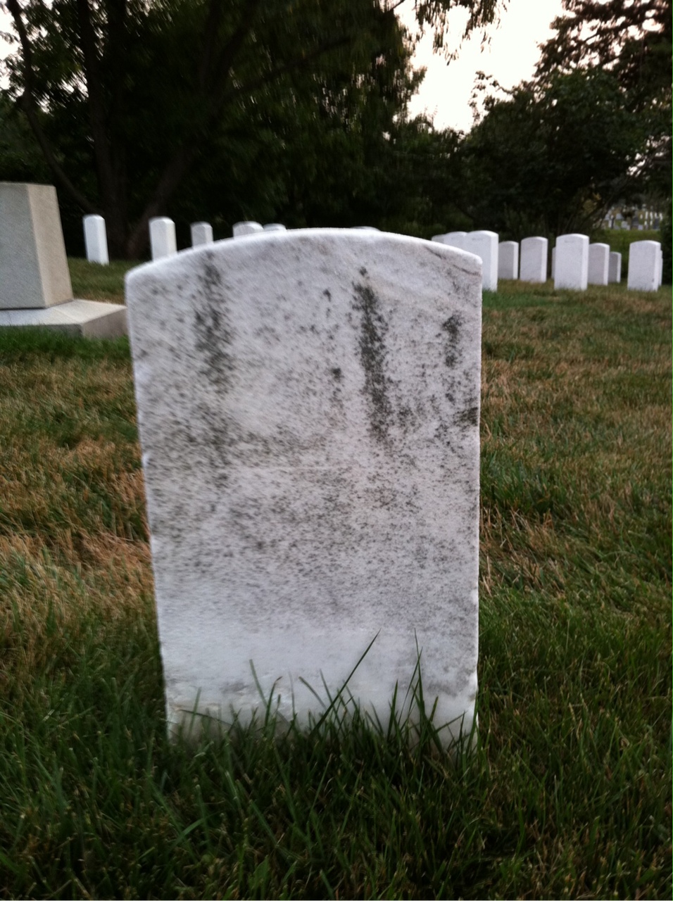 Back of headstone — William Mitchell