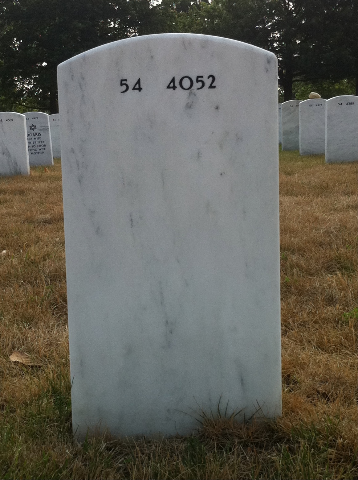 Back of headstone — James Parker