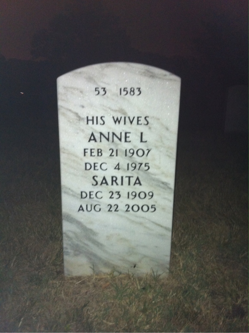 Back of headstone — Edwin Gibson