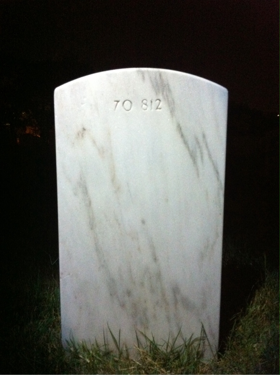Back of headstone — Donald Toomey