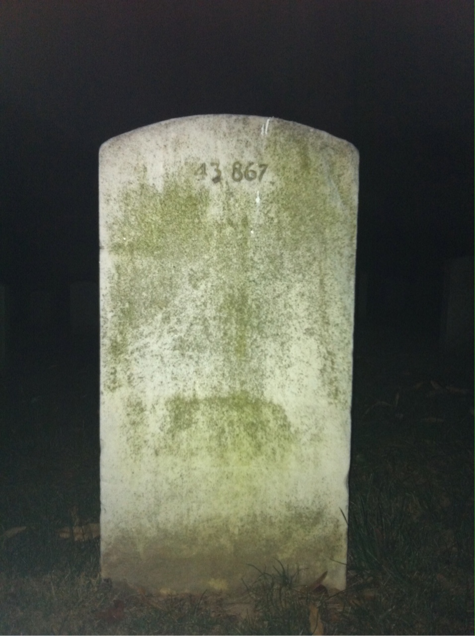 Back of headstone — Emory Acker