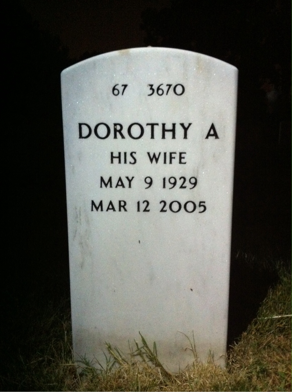 Back of headstone — William Fritz