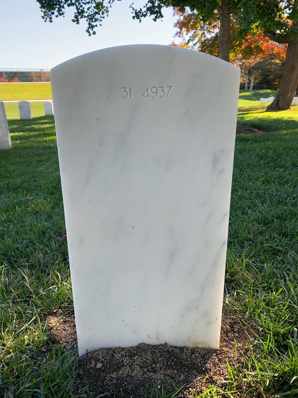 Back of headstone — David Mitchem