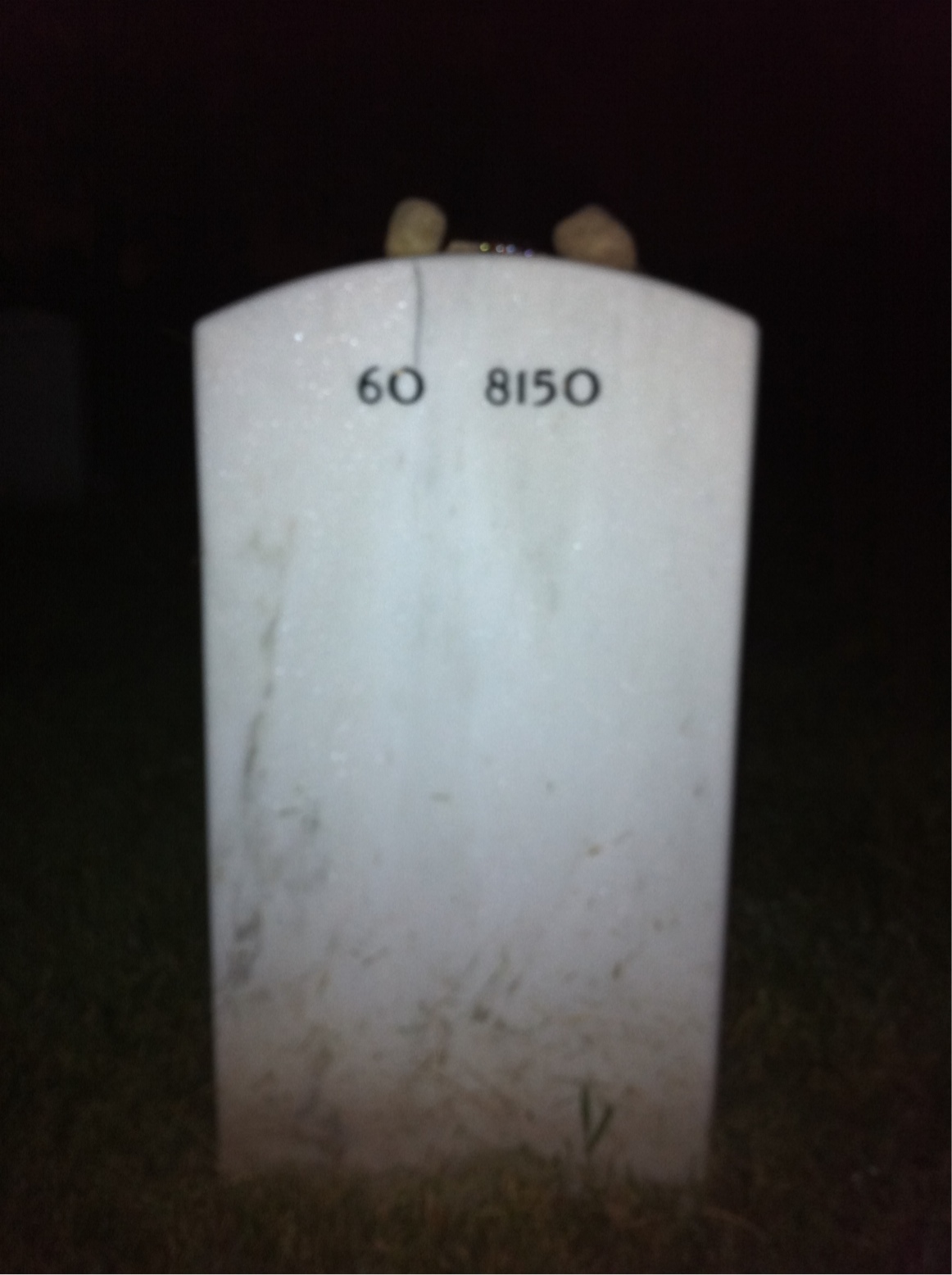 Back of headstone — Jeffrey Toczylowski