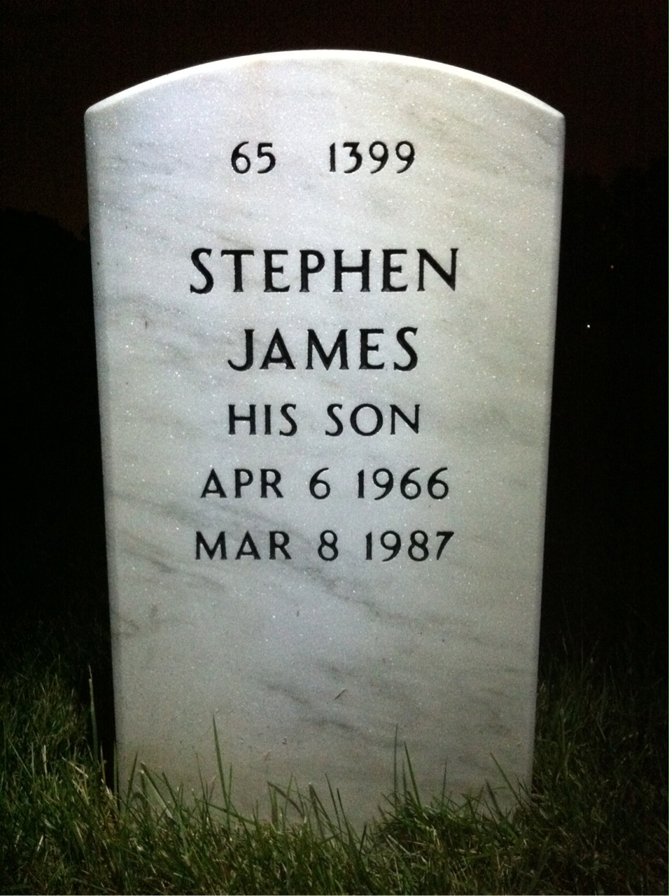 Back of headstone — James Crowley