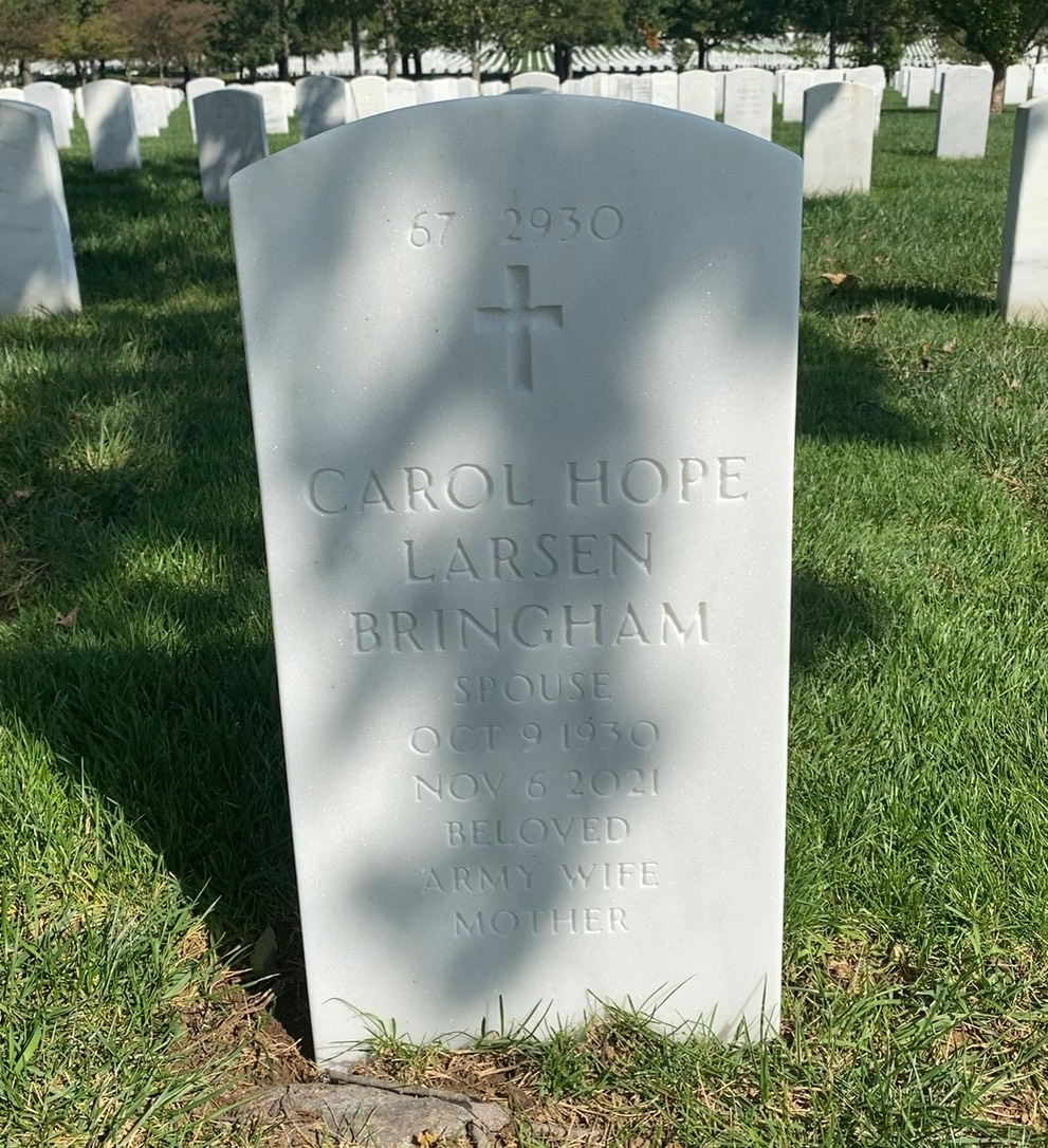 Back of headstone — William Bringham