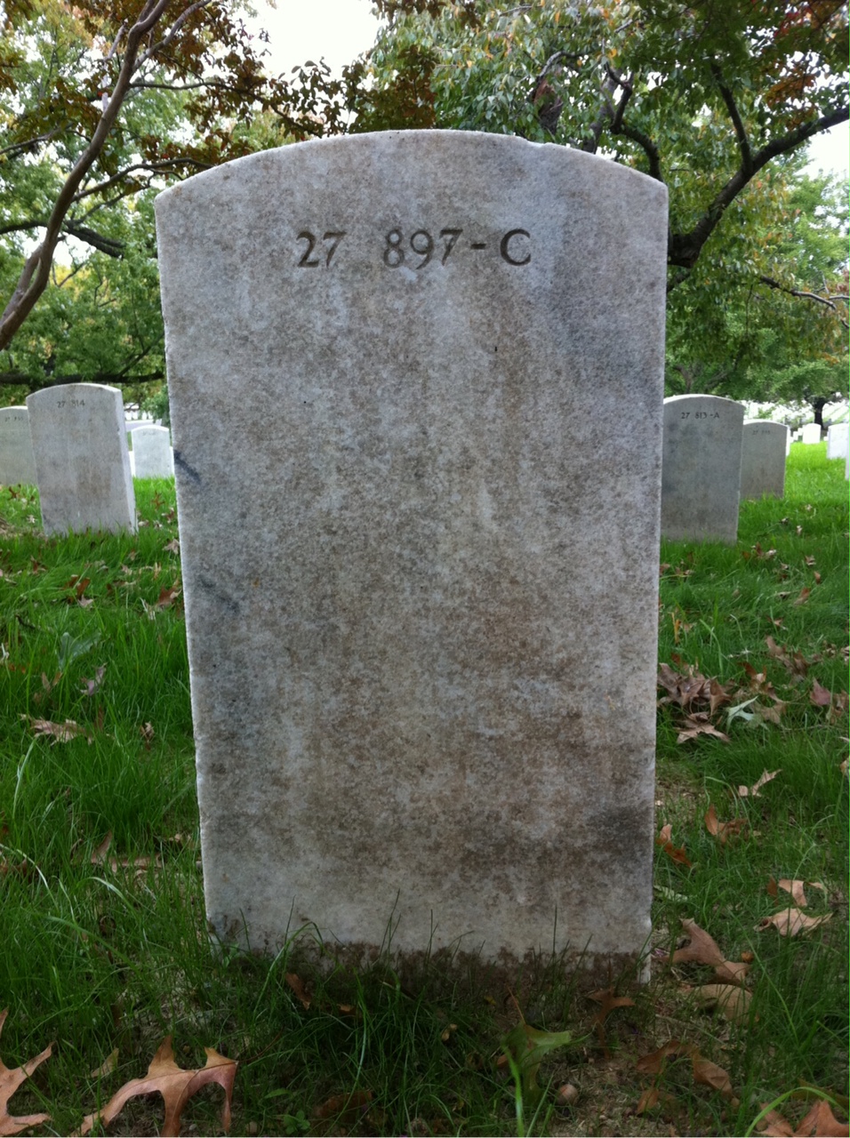 Back of headstone — Thomas Myers