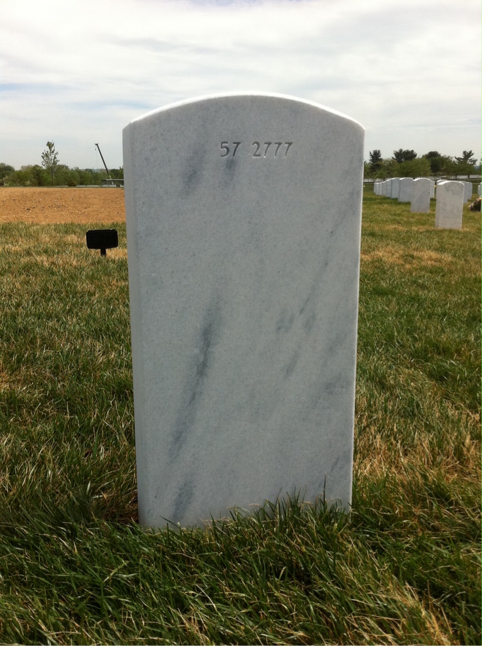 Back of headstone — Wade F Dewey