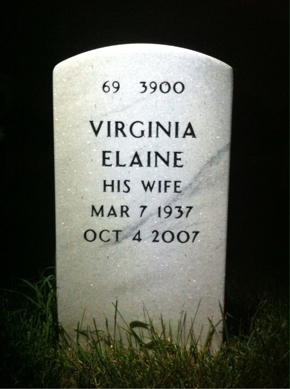 Back of headstone — Milton Bush