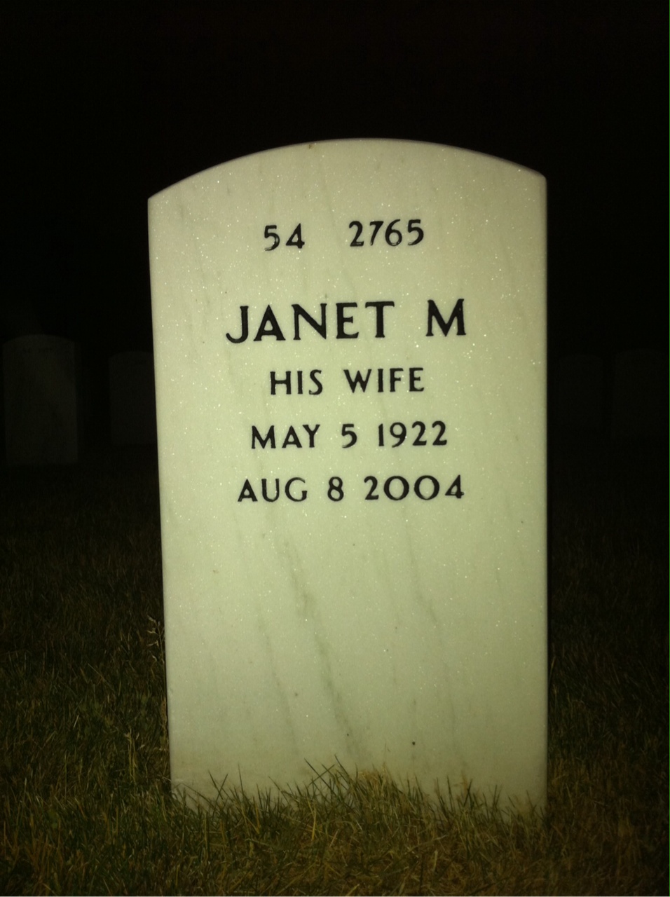 Back of headstone — Charles Short