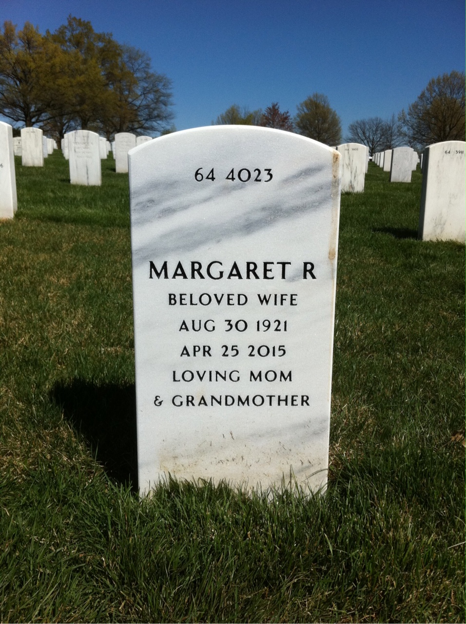 Back of headstone — Guy Goddard
