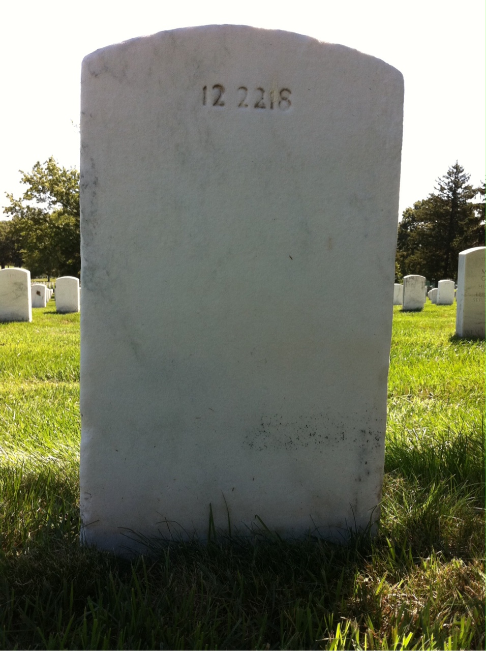 Back of headstone — Alfred Moore