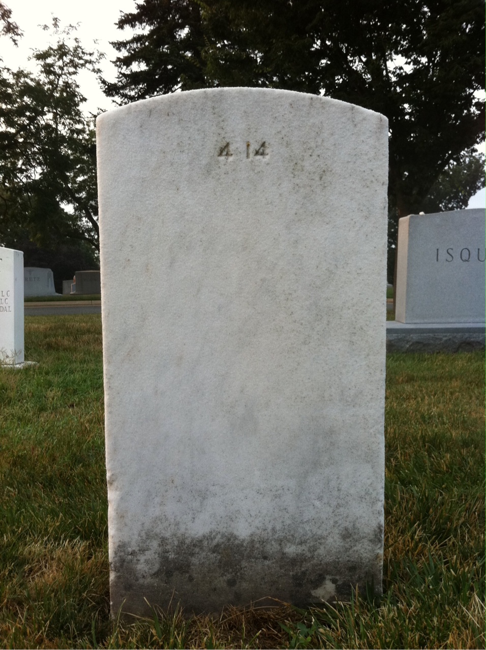 Back of headstone — Warren Andrews