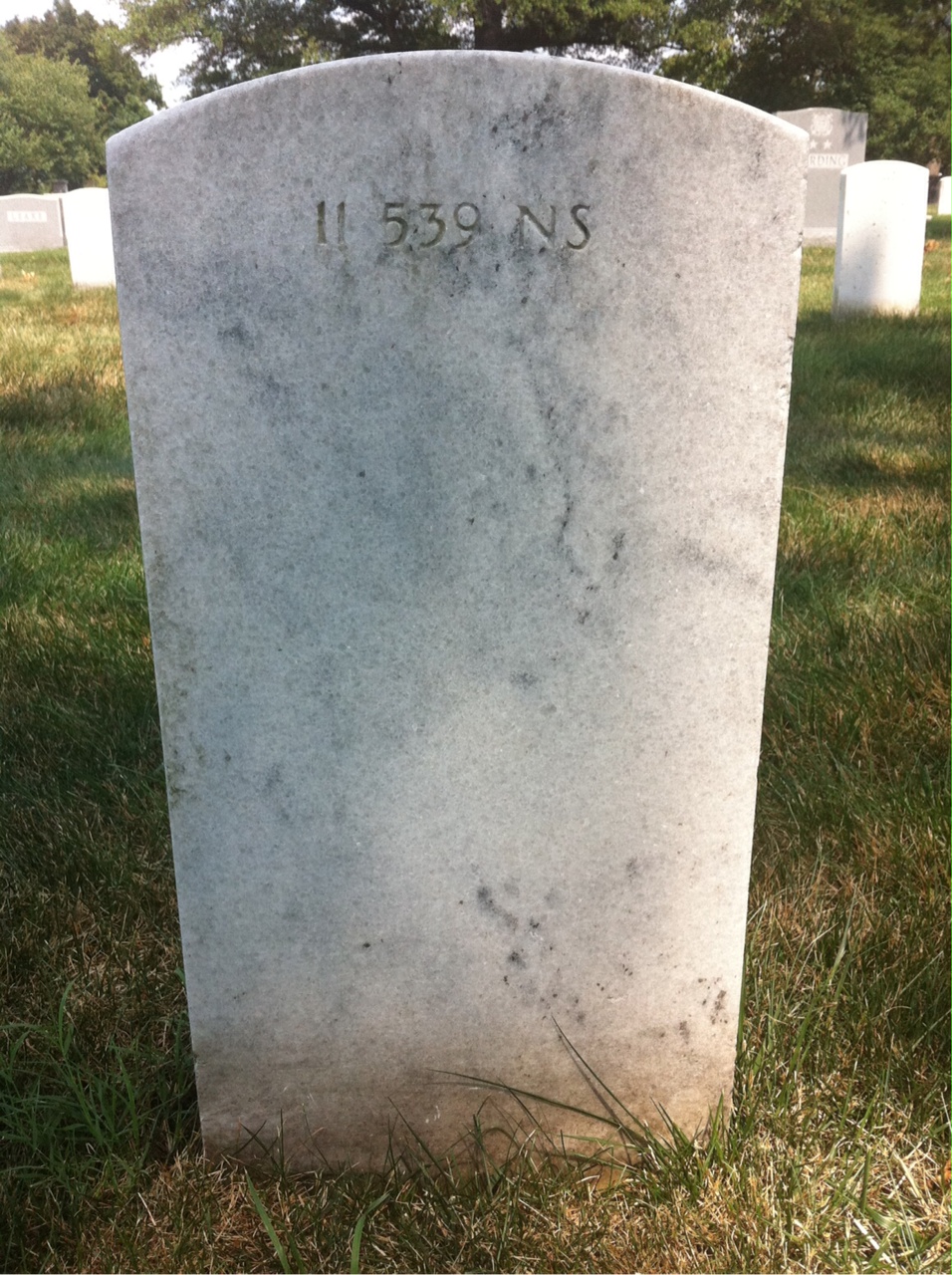Back of headstone — James Cunniff