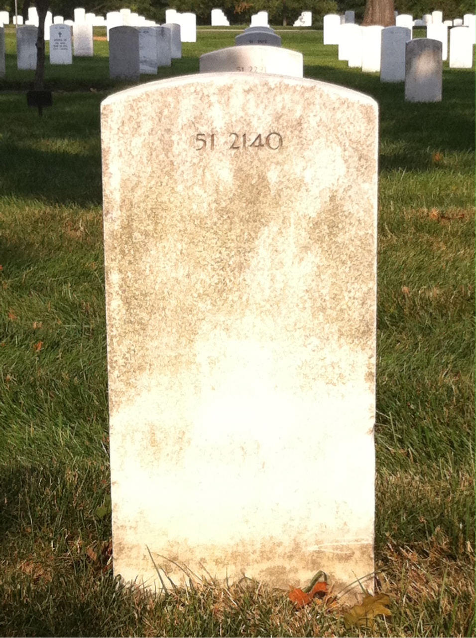 Back of headstone — Ronald Baker