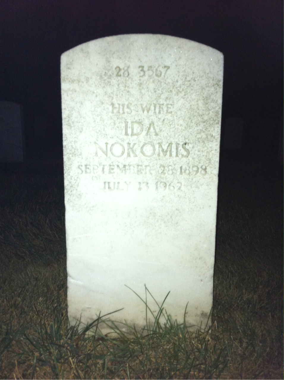 Back of headstone — Fortunato Alquero