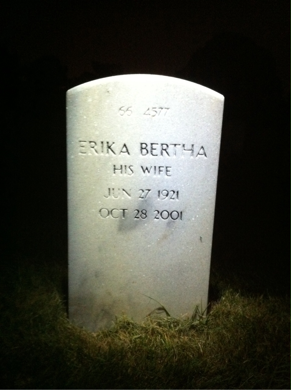 Back of headstone — Gerald Moore